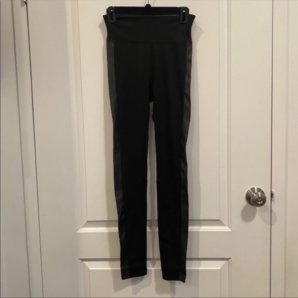 Spanx Side Stripe Faux Leather Leggings - Picture 2 of 3